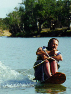 Waterskiing on the Murray River in 1996